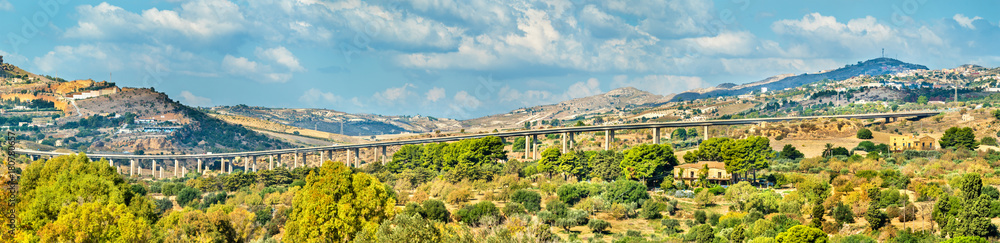 Viaduct near Agrigento, the Valley of the Temples. Sicily