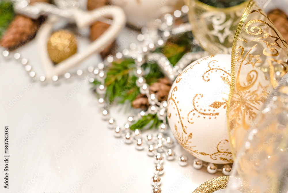 Christmas decorations on the white background. Christmas decorations on the white background.