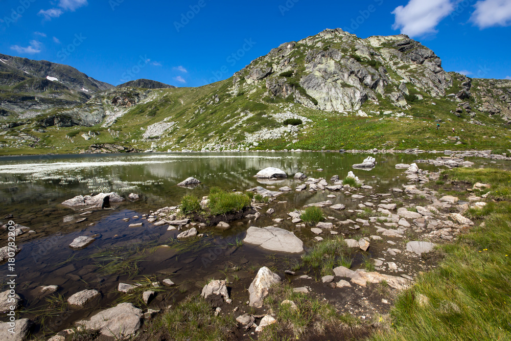 Amazing view of The Trefoil lake, Rila Mountain, The Seven Rila Lakes, Bulgaria Amazing view of The Trefoil lake, Rila Mountain, The Seven Rila Lakes, Bulgaria