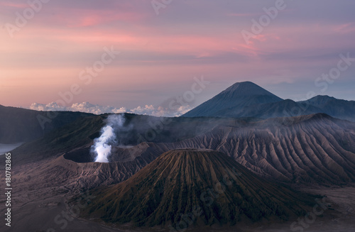Mount Bromo (Gunung Bromo) at sunrise in East Java, Indonesia.