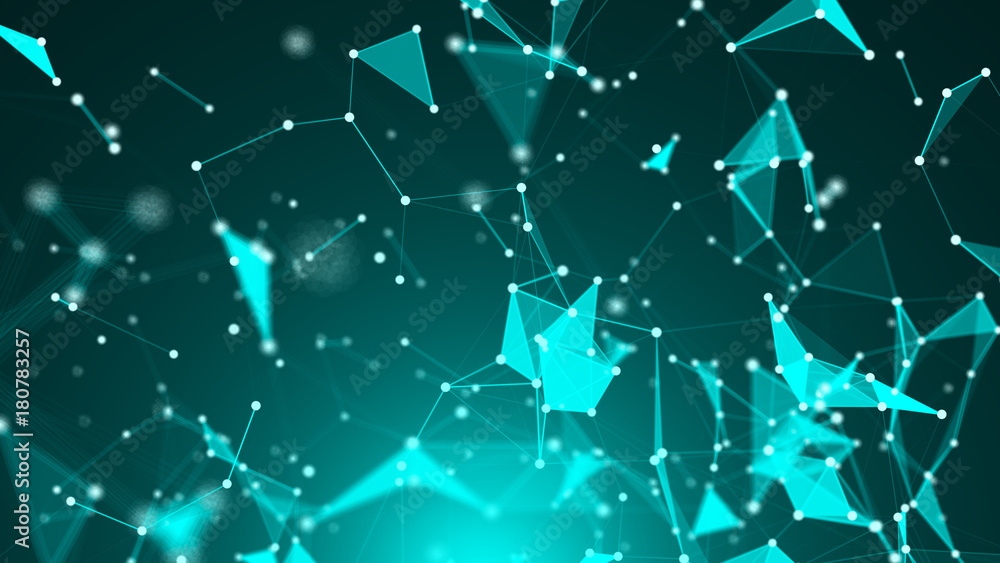 Abstract Polygonal Space Background with Connecting Dots and Lines. 3d rendering Abstract Polygonal Space Background with Connecting Dots and Lines. 3d rendering