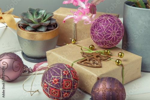 Tableau sur toile Temari balls, a handicraft ball in traditional Japanese style