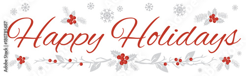 Happy Holidays Wide Banner on White Background 1