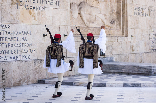Relève de la garde à Athènes, Grèce