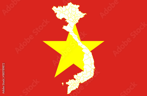 Map and flag of Vietnam