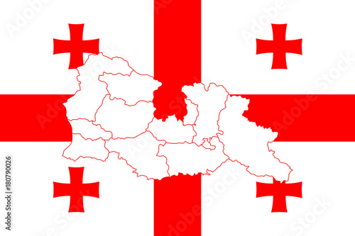Map and flag of Georgia