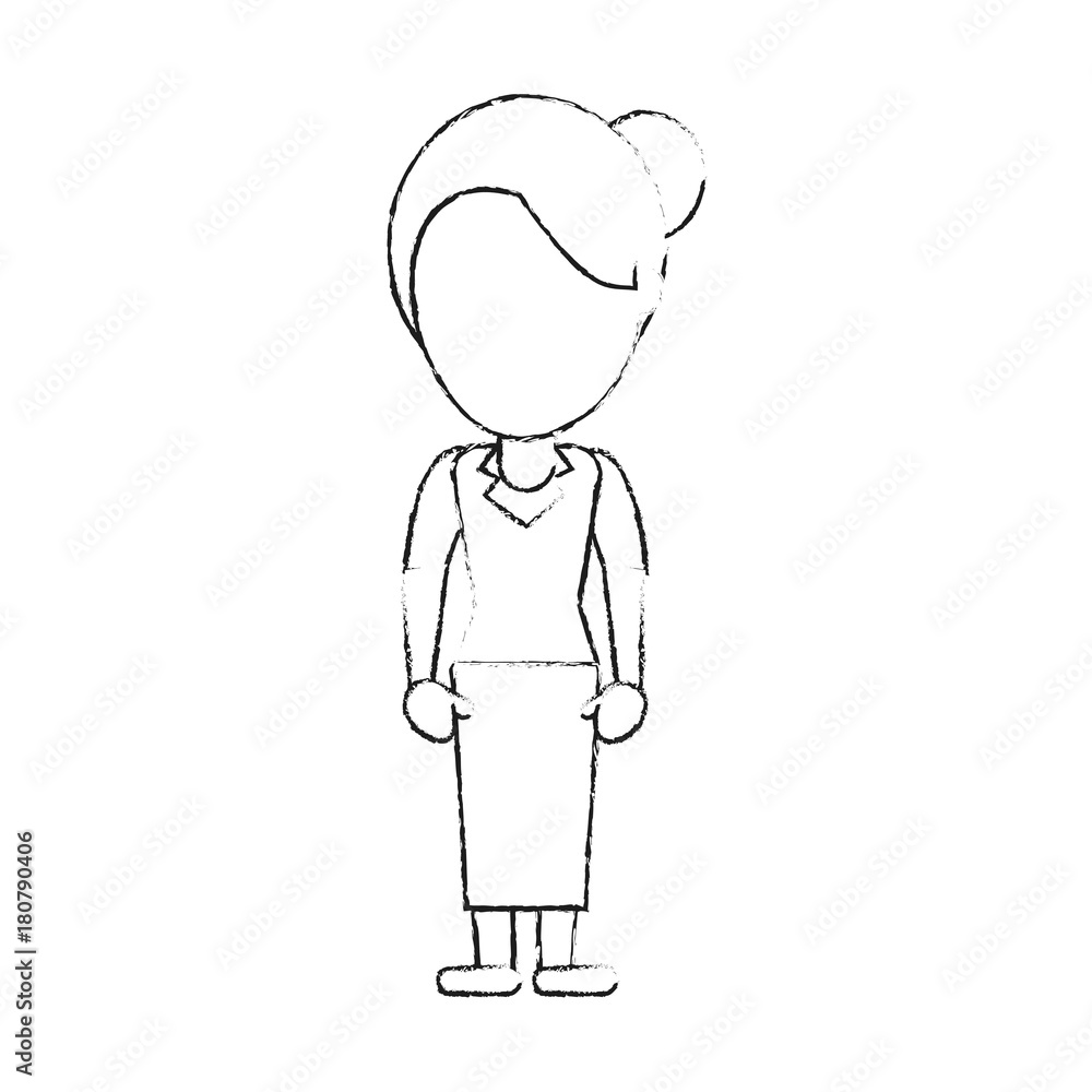 Woman faceless avatar icon vector illustration graphic design