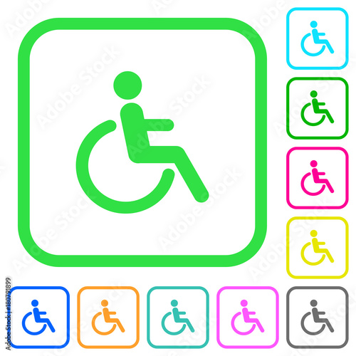 Disability vivid colored flat icons icons