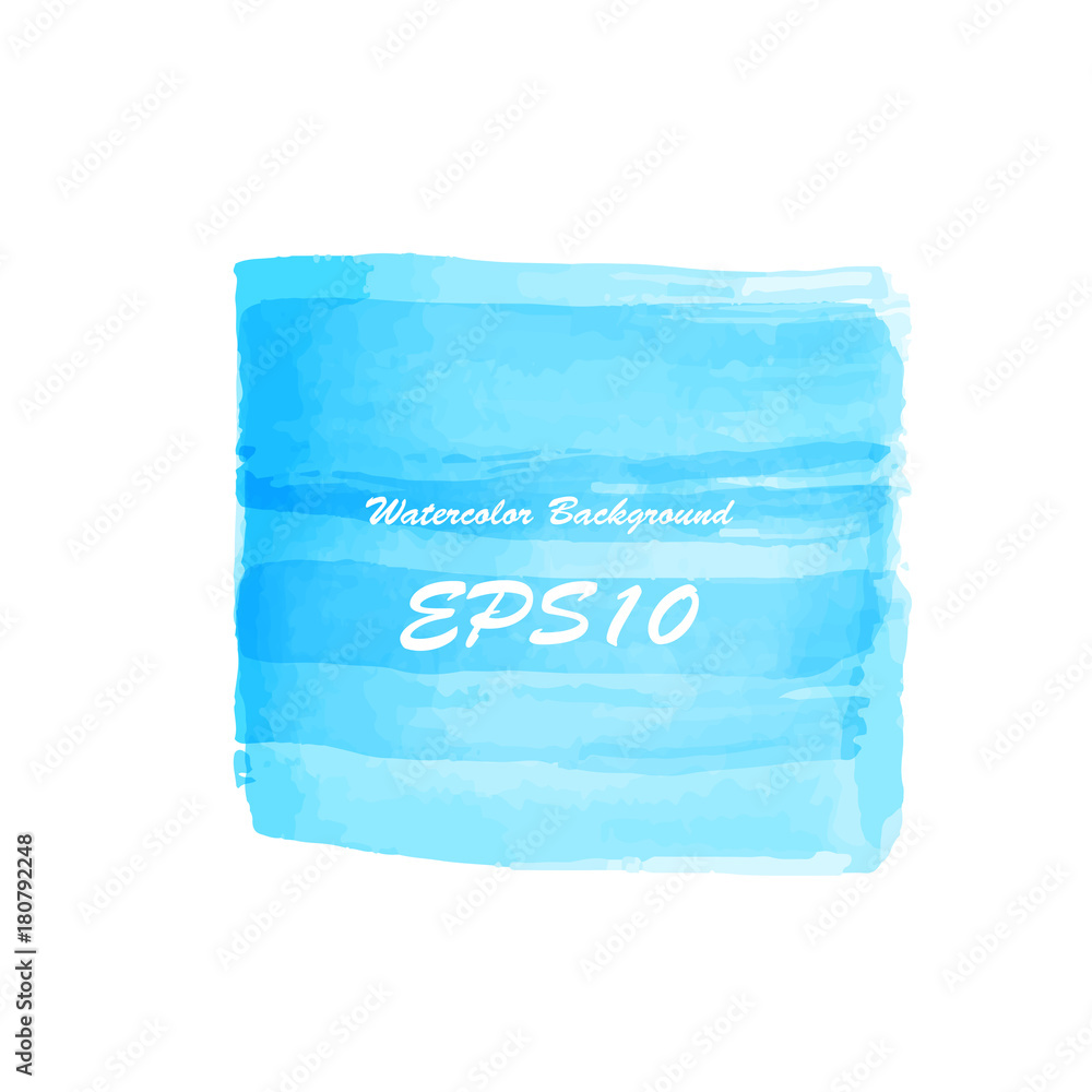 Sea, osean wave blue back, Watercolor abstract colored background for text banner. Watercolour isolated vector illustration backdrop. Wet hand drawing splash spot poster frame.