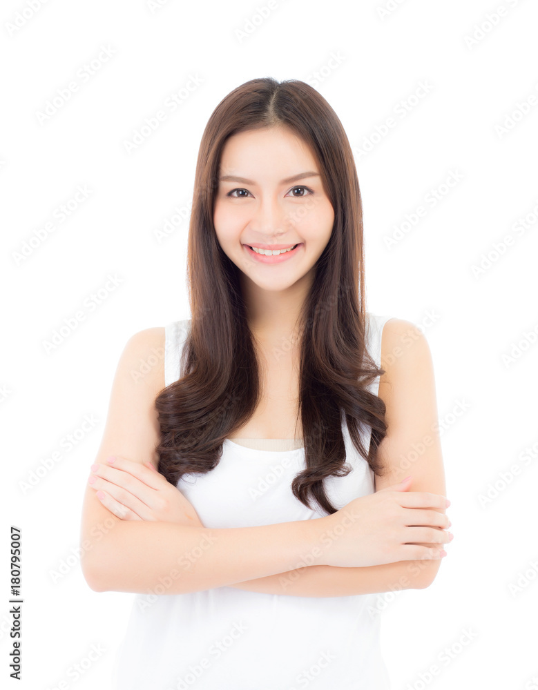 Portrait of beautiful asian woman makeup of cosmetic, beauty of girl with face smile attractive isolated on white background, perfect with wellness and healthcare concept. Portrait of beautiful asian woman makeup of cosmetic, beauty of girl with face smile attractive isolated on white background, perfect with wellness and healthcare concept.