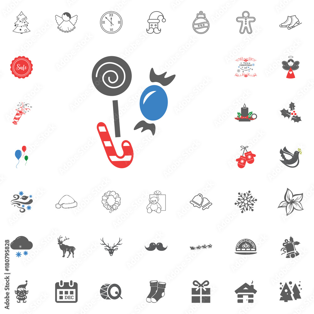 Merry Christmas and Happy New Year icon. Vector illustration. Merry Christmas and Happy New Year icon. Vector illustration.