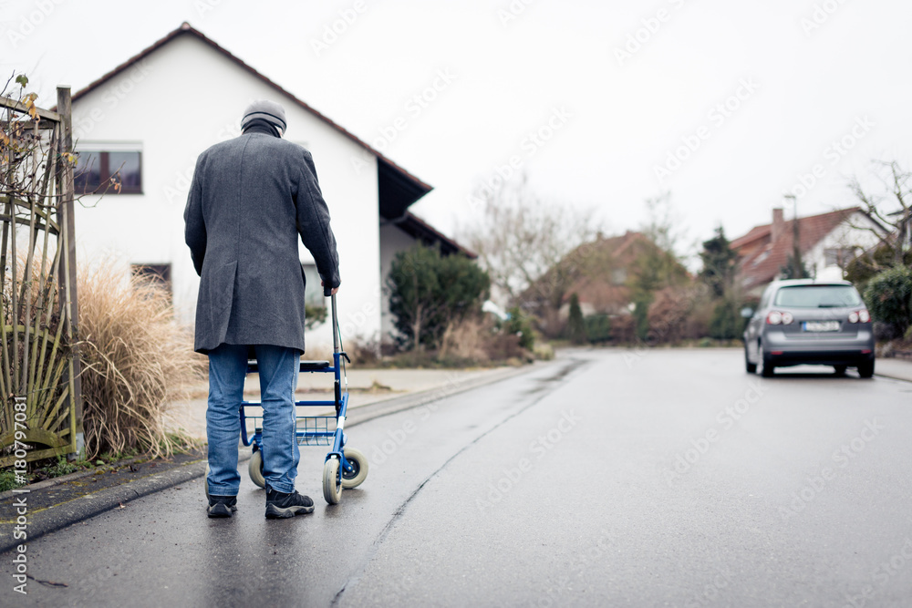 Senior Man With Walking Frame Senior Man With Walking Frame