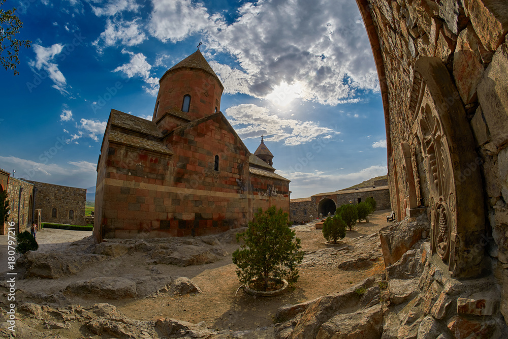Khor Virap Monastery on Armenia-Turkey Border near Ararat Mountain