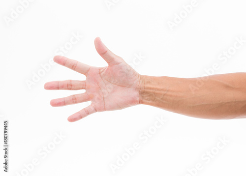 Man hand isolated on white background © littlestocker