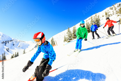 Skiing Family Of Four