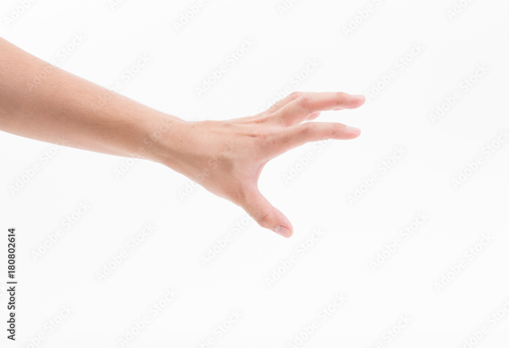 Man hand isolated on white background, clipping path Man hand isolated on white background, clipping path
