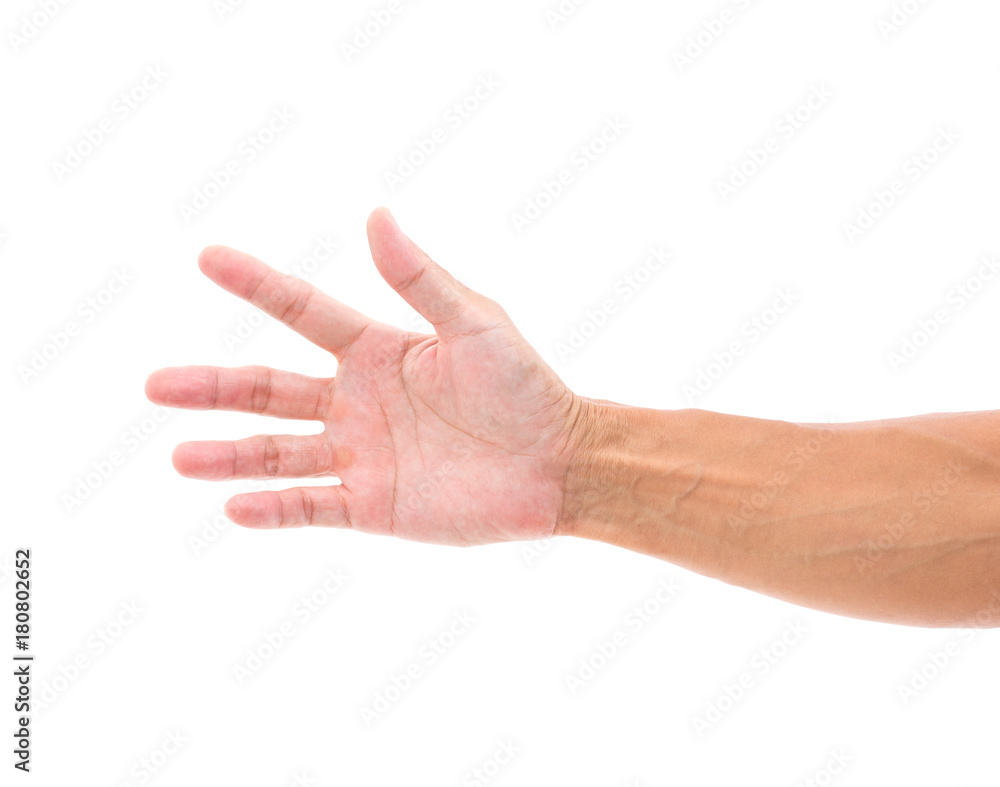 Man hand isolated on white background