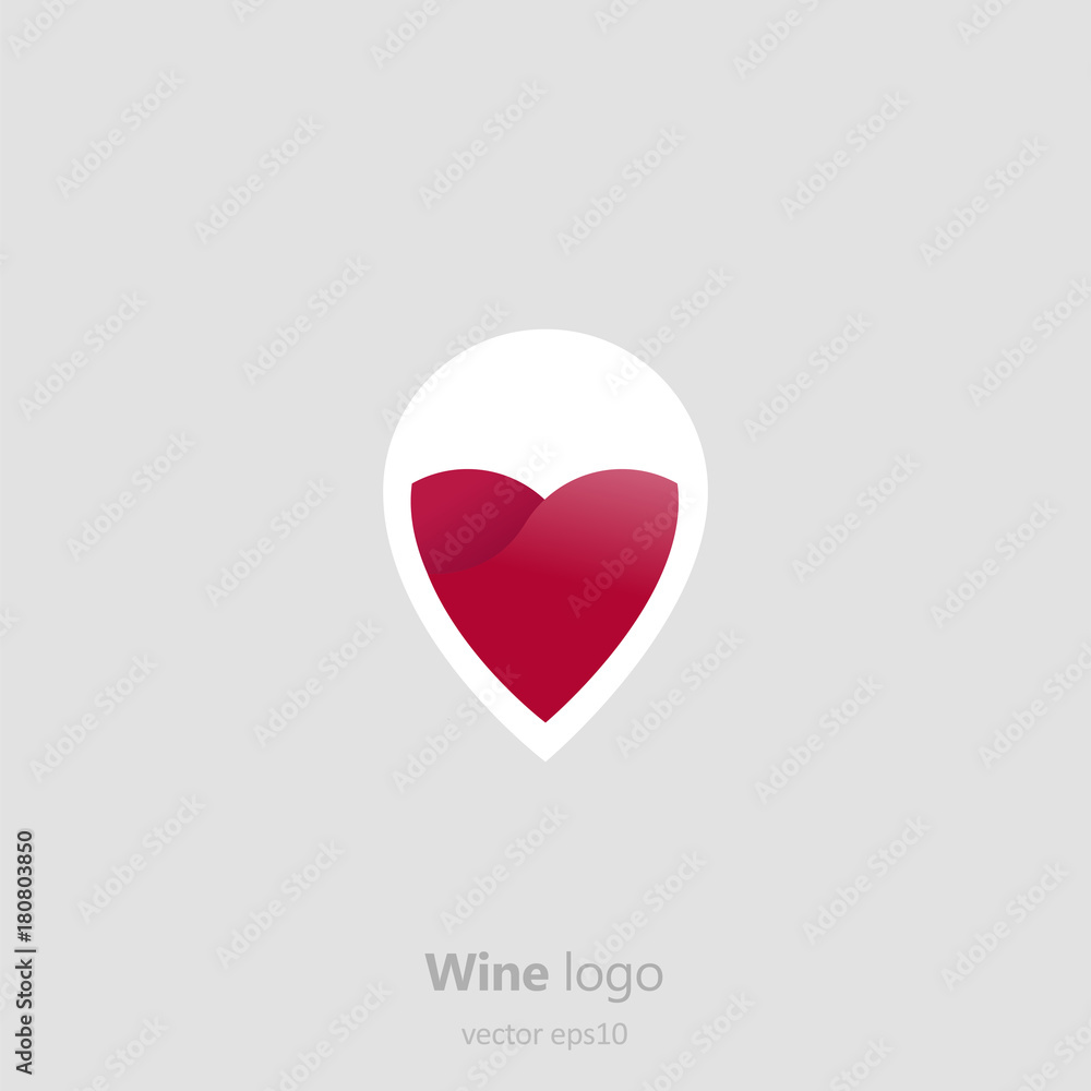 Logo round with a glass of wine. Capsule with liquid in motion. Logo round with a glass of wine. Capsule with liquid in motion.