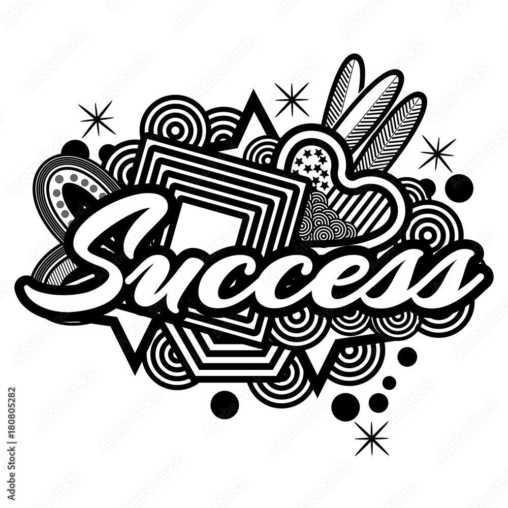 Success doodles.  Vector Illustration on white background