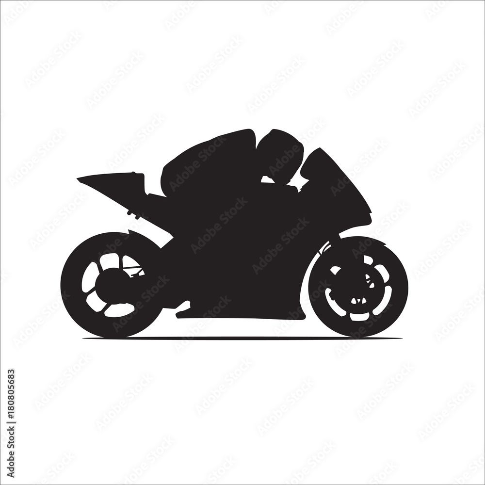 Vecteur Stock motorcycle racing vector silhouette | Adobe Stock