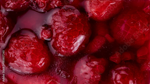 Raspberry Cake (selective focus; close-up shot)