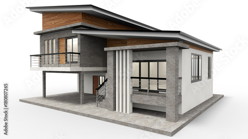 3d house isolated modern style