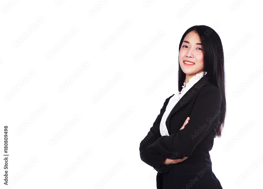 business woman with arms crossed isolated on white background business woman with arms crossed isolated on white background