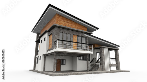3d house isolated modern style © Mr3d