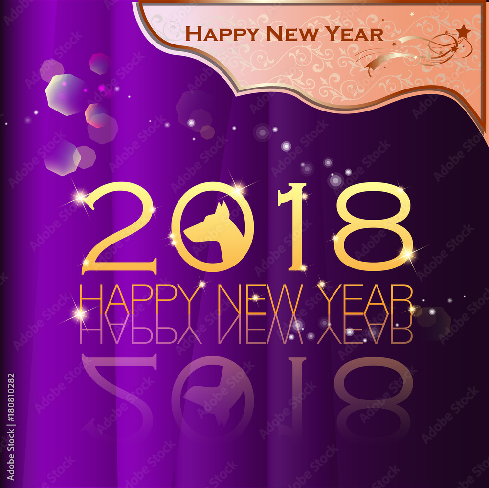 Naklejka premium Abstract of Happy New Year 2018. Vector and Illustration, EPS 10.