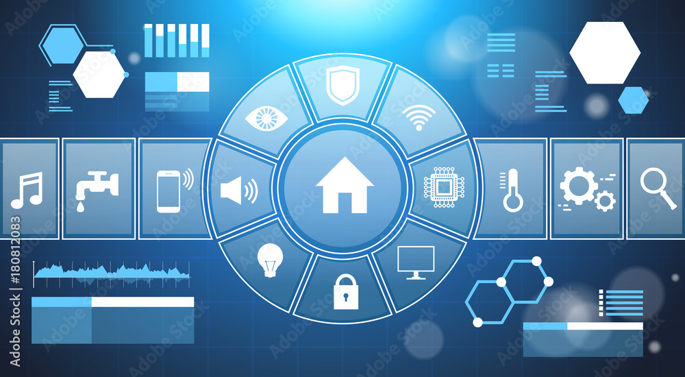 Smart Home System Infographic Template Banner Control Panel With Icons Modern House Automation Technology Concept Vector Illustration Smart Home System Infographic Template Banner Control Panel With Icons Modern House Automation Technology Concept Vector Illustration