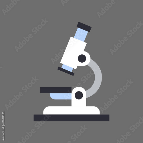 Microscope Icon Medical Or Lab Equipment Concept Flat Vector Illustration
