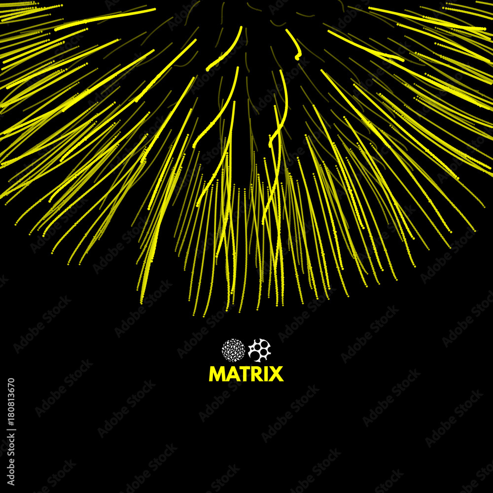 Obraz premium Array with dynamic particles. 3d futuristic technology style. Abstract background. Vector illustration.