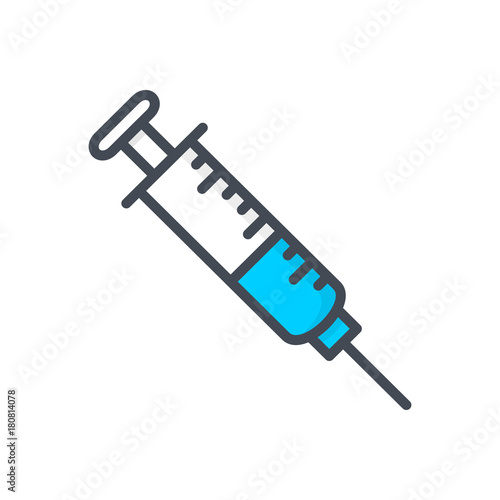 medicine medical colored icon syringe