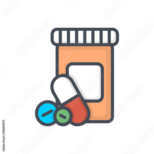 medicine medical colored icon pills aspirin