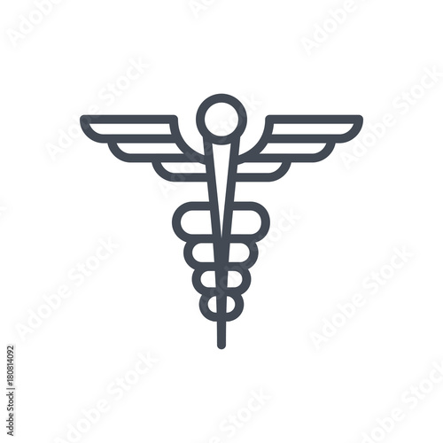 medicine medical line icon scepter