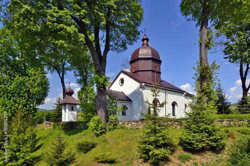 Ancient greek catholic church in Myscowa village near Krempna, Beskid Niski, Poland
