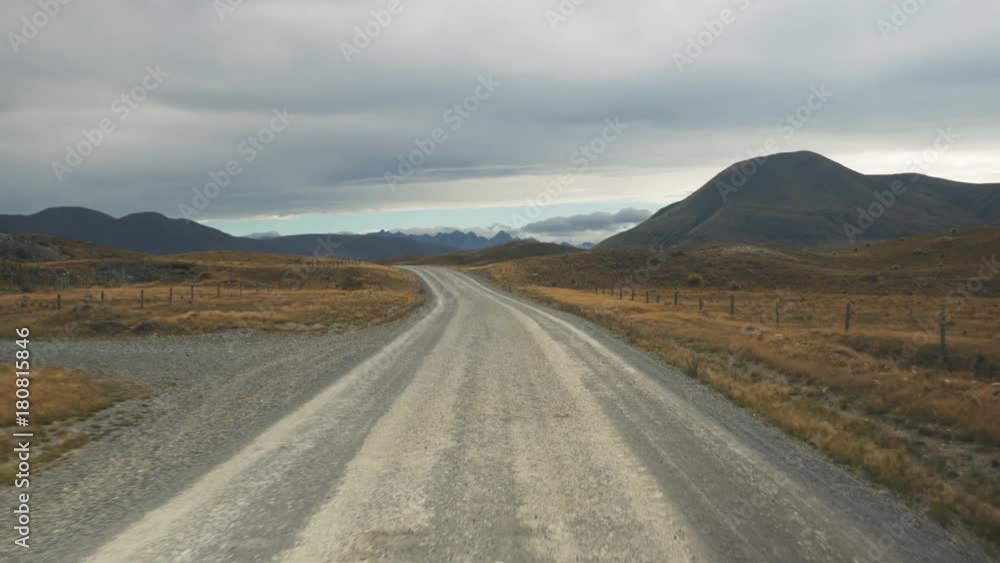 POV, driving through scenic New Zealand landscape
