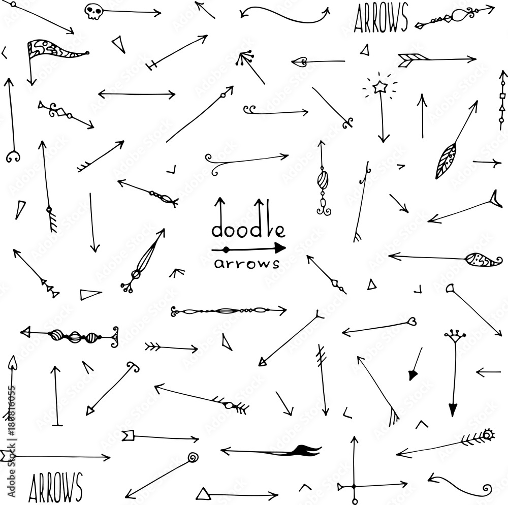 hand sketched doodle simple arrows hand sketched doodle simple arrows