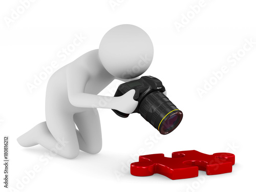 man with digital camera on ...