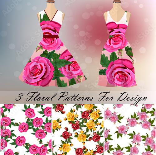 Dress with an trendy rose design