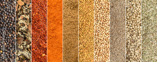 Collage of different herbs and spices