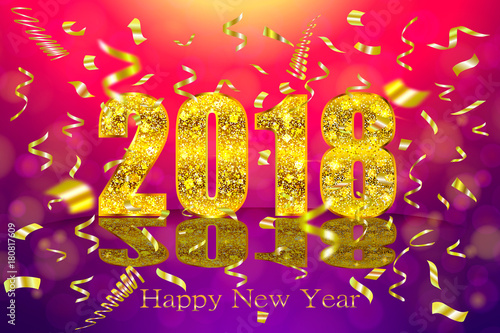 Happy New Year 2018. Vector...