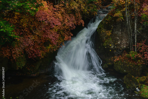 Ryuzu waterfall with autumn in Nikko Japan