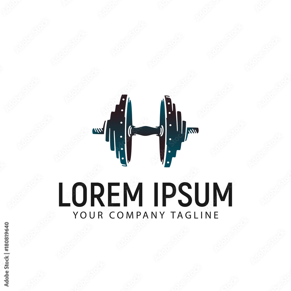 barbell logo design concept template barbell logo design concept template