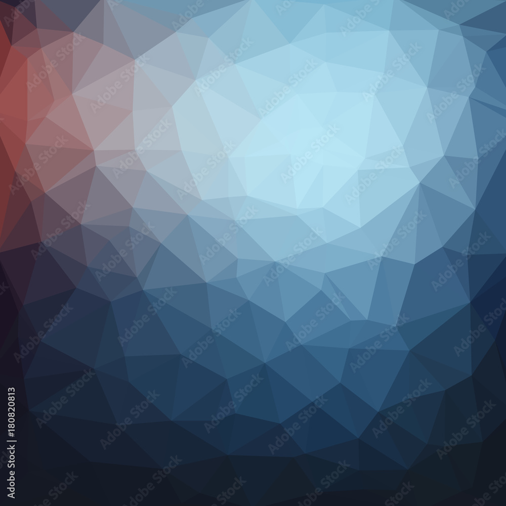 Light blue dark vector Low poly crystal background. Polygon design pattern. Low poly illustration background.