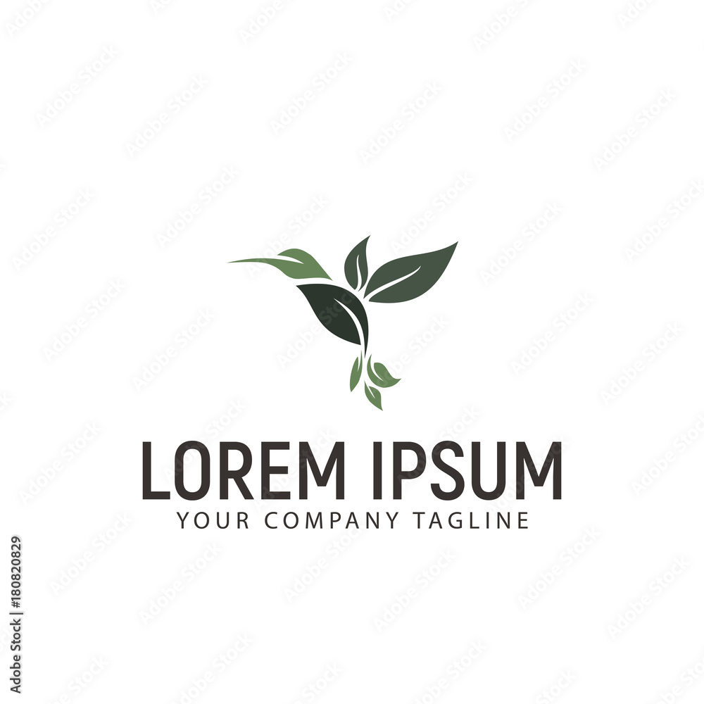 leaf bird logo design concept template leaf bird logo design concept template