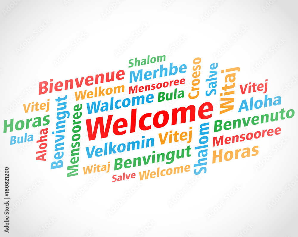 Fototapeta premium welcome words cloud concept background