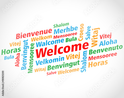welcome words cloud concept background