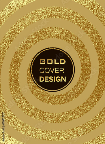 Gold, Glitter, Sparkles Design Template for Brochures, Invitation for New Year, wedding, birthday. Patina golden elements. Vector illustration