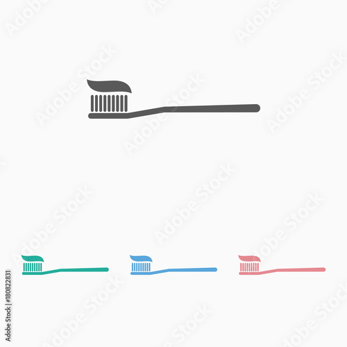 toothbrush with toothpaste icon